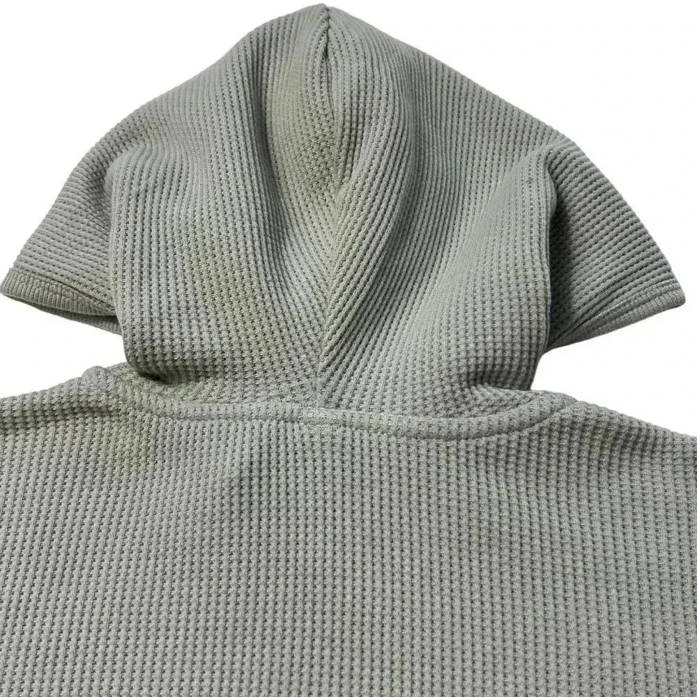 SKIMS Waffle Knit Zip Up Hoodie Talc XXS